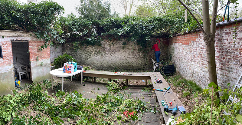Le nettoyage de la terrasse du 40